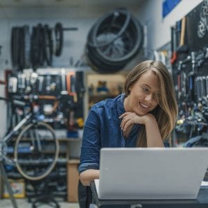 Bicycle Repair Shop Businesswoman